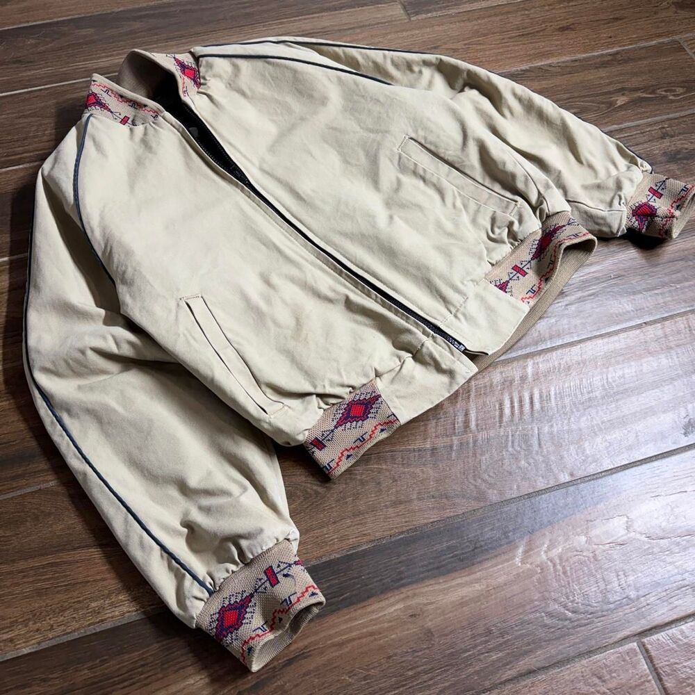 Vintage 90s The Kyta Make Co Southwestern Aztec Bomber Jacket
